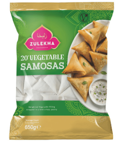 ZULEKHA VEGETABLE SAMOSA 20 PCS - 650G - ZULEKHA