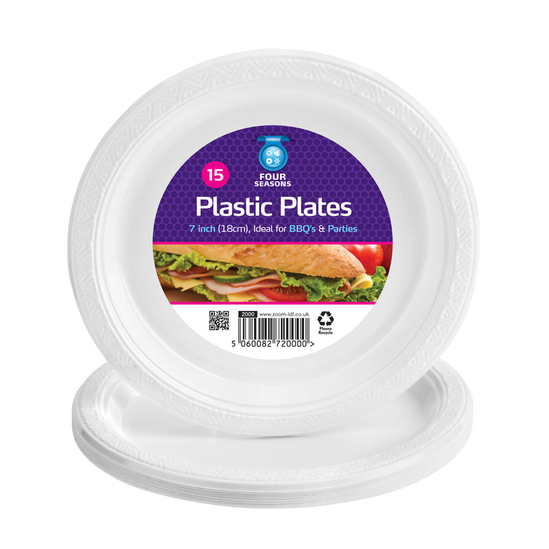 ALL SEASONS PLASTIC PLATES - 15 PACK