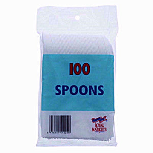 ROYAL MARKETS WHITE SPOONS - 100 SPOONS