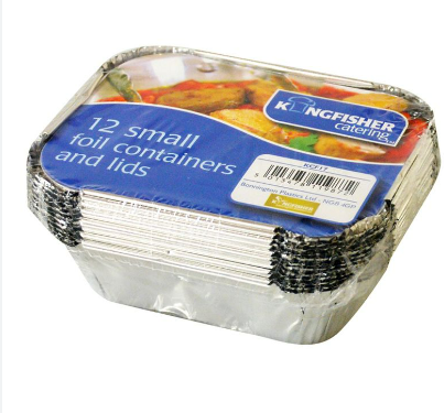 KINGFISHER FOIL CONTAINER WITH LIDS - 12 PACK