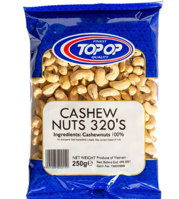 TOP-OP CASHEW NUTS - 250G