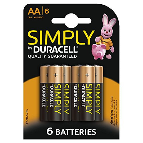 DURACELL SIMPLY AA BATTERIES - 6 PACK