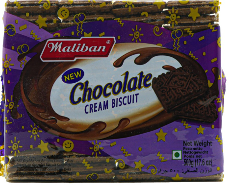 MALIBAN REAL CHOCOLATE CREAM BISCUT - 500G