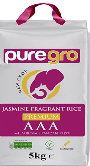 PUREGRO AAA PREMIUM JASMINE FRAGRANT RICE - 5KG