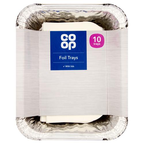 CO OP SMALL FOIL TRAYS WITH LIDS - 10PK