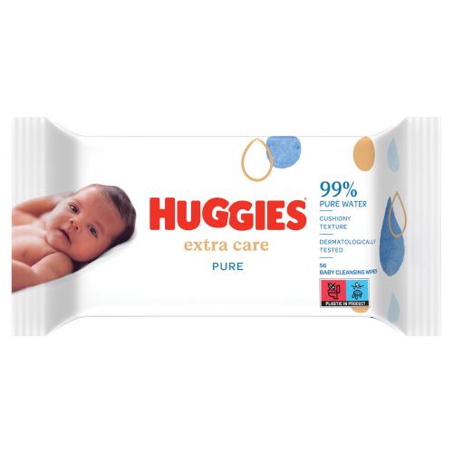 HUGGIES PURE EXTRA CARE BABY WIPES - 56S