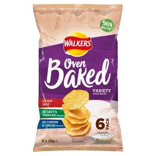 WALKERS BAKED VARIETY 6PK - 25G