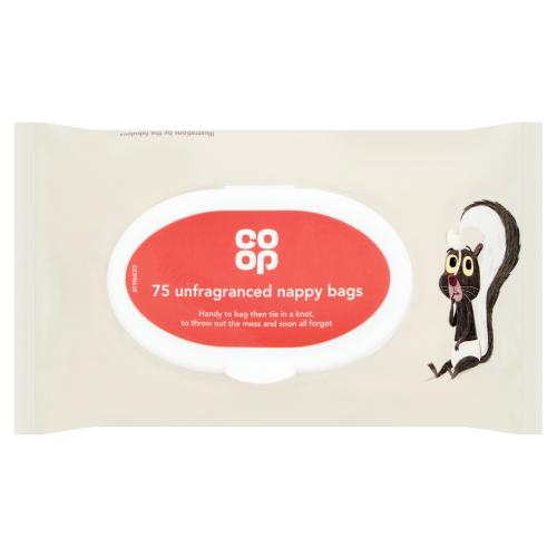 CO OP NAPPY BAGS FRAGRANCE FREE - 75S