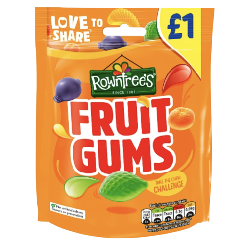 ROWNTREES FRUIT GUMS POUCH - 120G