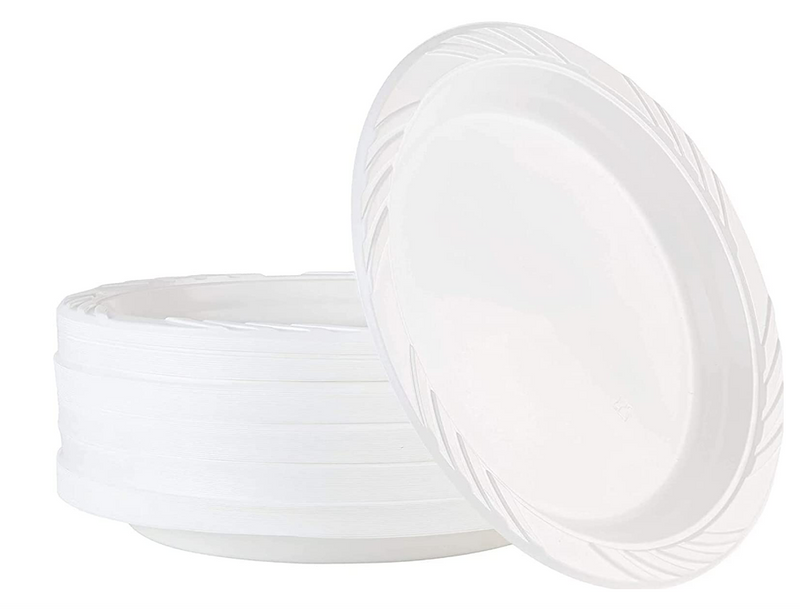 ALLI BHAVAN 7 DEEP WHITE PLASTIC PLATES - 25 PACK