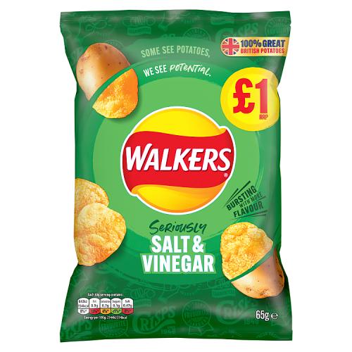 WALKERS SALT & VINEGAR - 65G