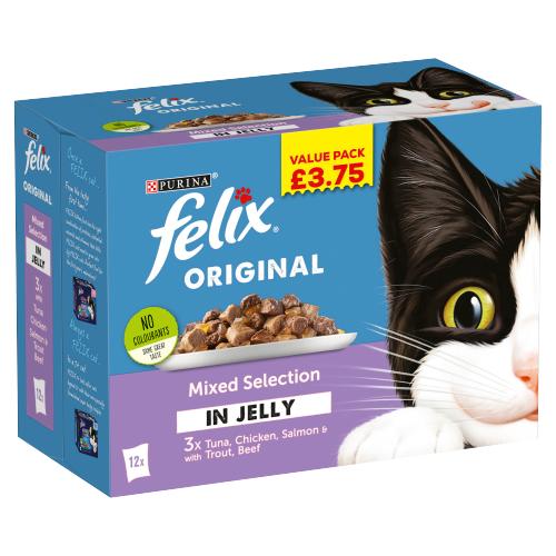 FELIX MIXED SELECTION IN JELLY 12PK - 100G