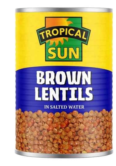 TROPICAL SUN BROWN LENTILS IN SALTED WATER - 400G