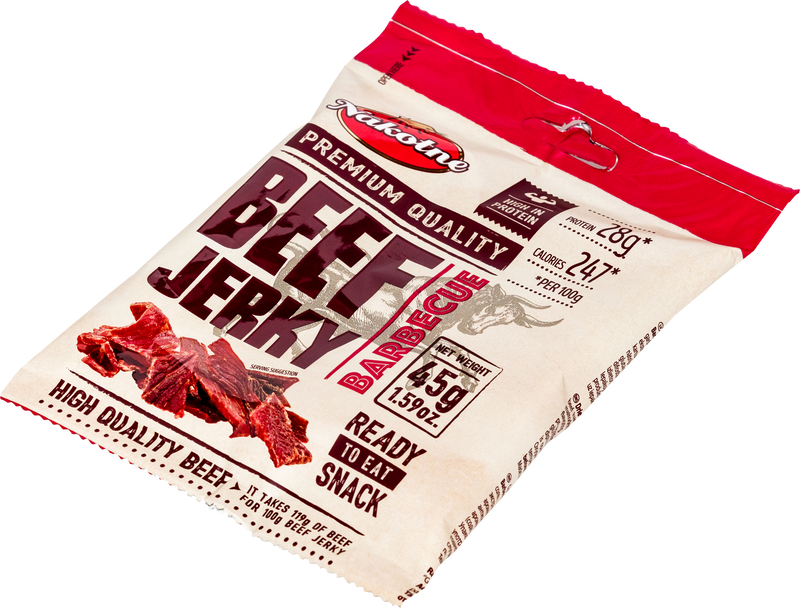 Snack, Beef Jerky With Barbecue Flavour, Nakotne 45g (SOB)