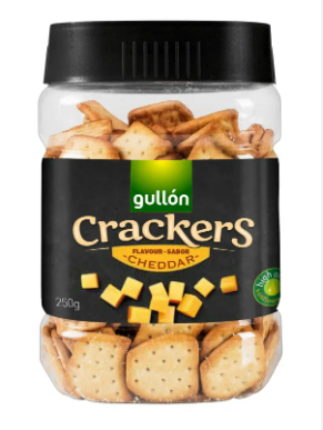 GULLÓN CRACKERS WITH CHEDDAR CHEESE FLAVOUR - 250G
