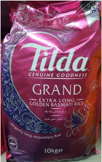 TILDA GRAND  EXTRA LONG GOLD BASMATI RICE - 10KG