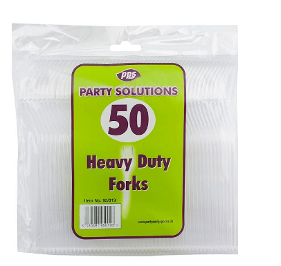 PPS HEAVY DUTY PLASTIC FORKS CLEAR - 50 PIECES
