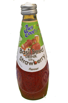 JUS COOL BASIL SEED DRINK WITH STRAWBERRY FLAVOUR - 290ML