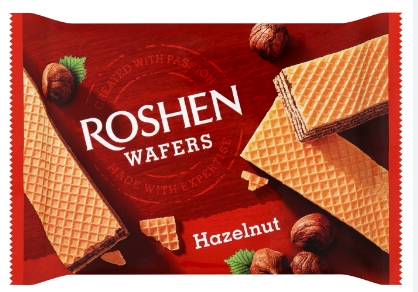 Wafers With Hazelnut Flavour, Roshen 72g (SOB)