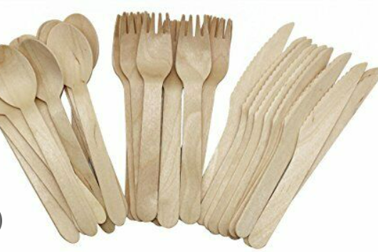 PPS WOODEN CUTLERY SPOONS - 100 PIECES