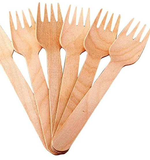 PPS WOODEN CUTLERY FORKS - 100 PIECES