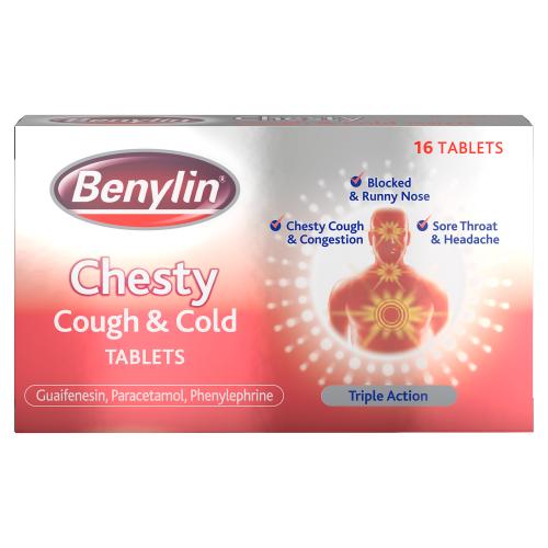 BENYLIN GSL CHESTY COUGH & COLD TABLETS - 16PK