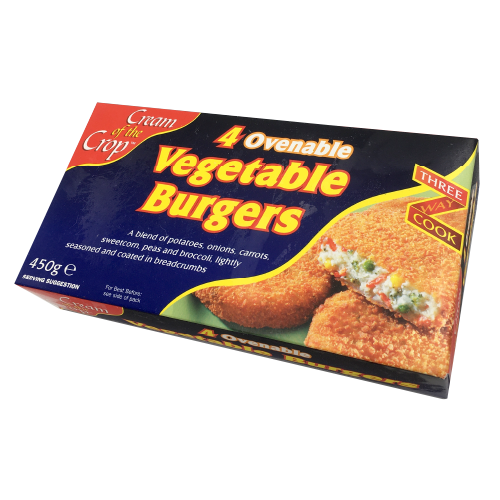 CREAM OF THE CROP OVENABLE VEGETABLE BURGERS - 450G