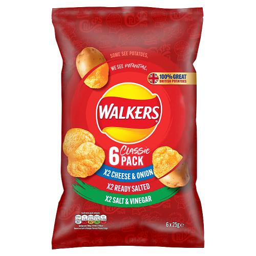 WALKERS CLASSIC VARIETY 6PK - 25G