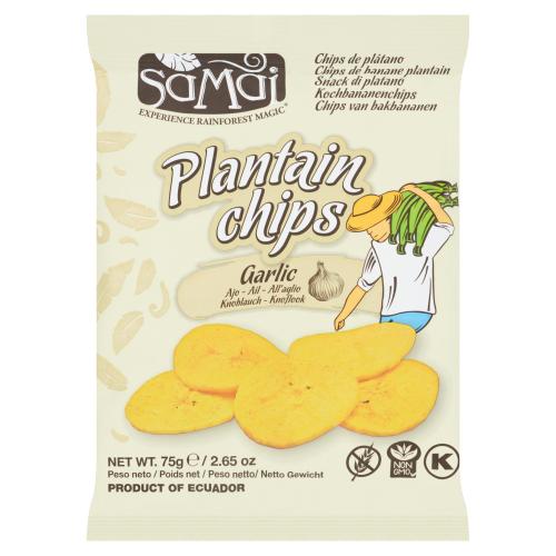 Samai Plantain Chips Garlic 6X75g