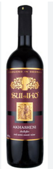 WINE, RED, SWEET "AKHASHENI", SULIKO - 11.5% ALC -  0.75L