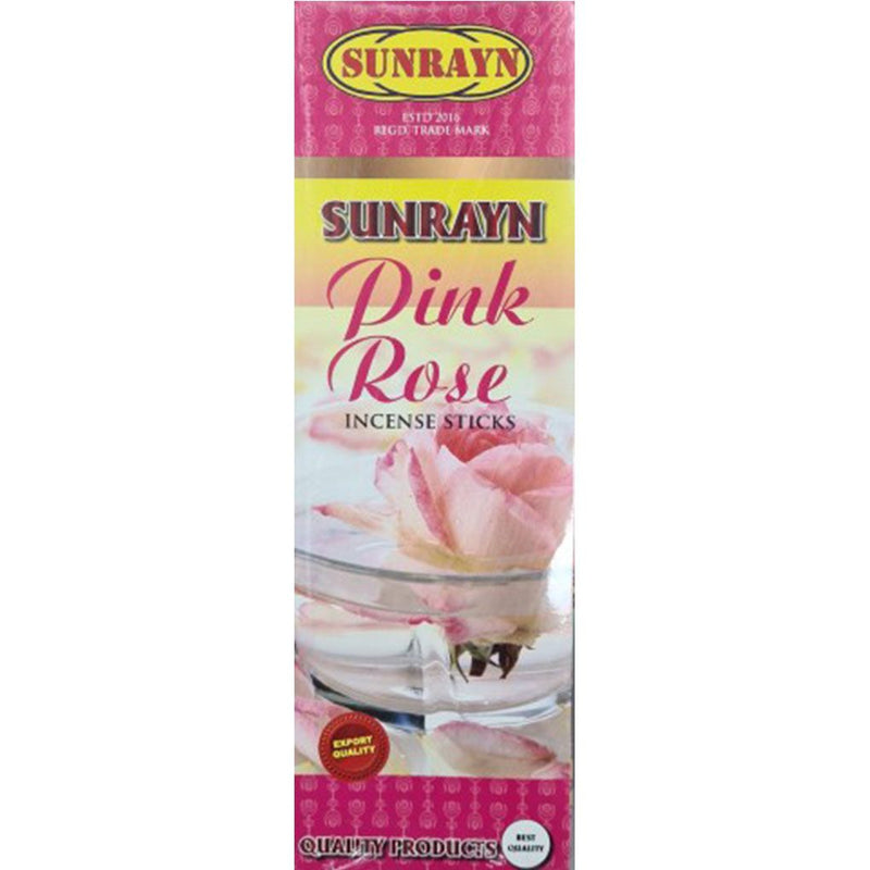 SUNRAYN PINK ROSE INCENSE STICKS - 10 STICKS