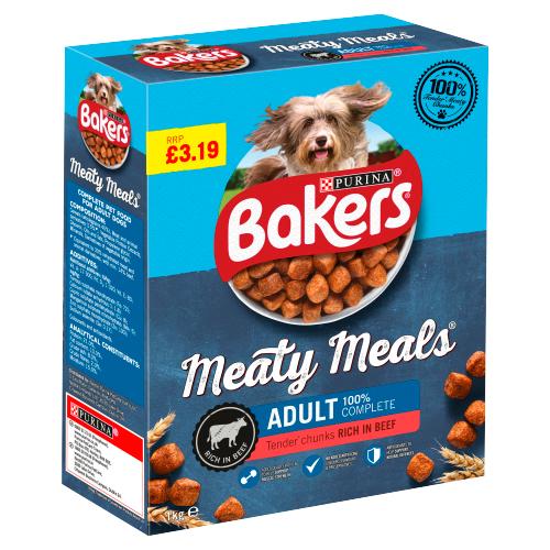 BAKERS MEATY MEALS ADULT BEEF - 1KG