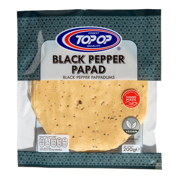 TOP-OP BLACK PEPPER PAPAD - 200G
