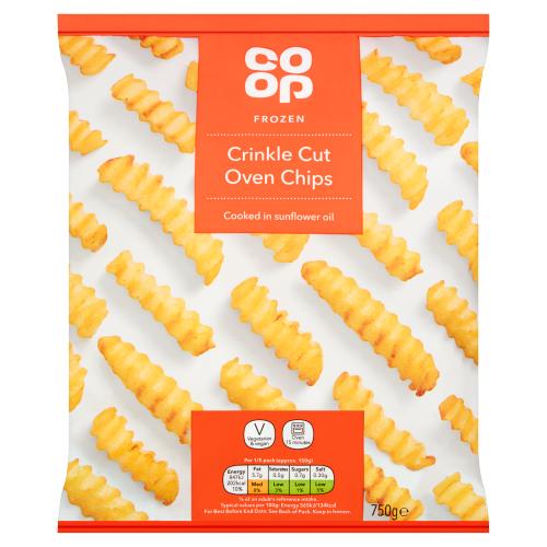 CO OP CRINKLE CUT OVEN CHIPS - 750G