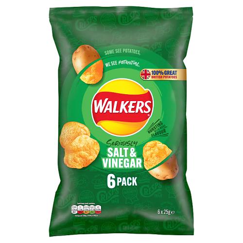WALKERS SALT & VINEGAR 6PK - 25G