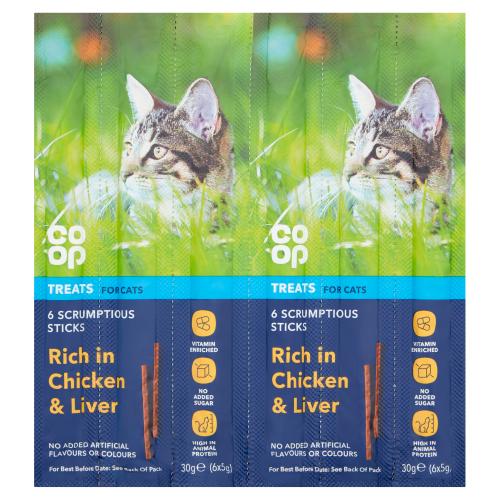 CO OP MEATY STICKS WITH CHICKEN FOR CATS - 30G