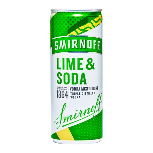 SMIRNOFF LIME & SODA RTD PREMIX CAN - 250ML