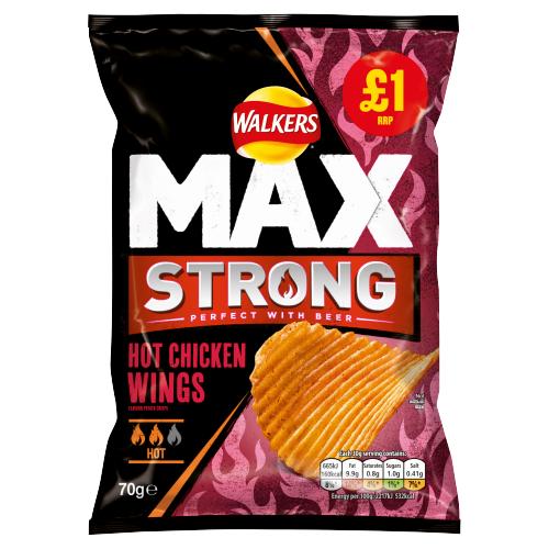 WALKERS MAX STRONG HOT CHICKEN WINGS - 70G