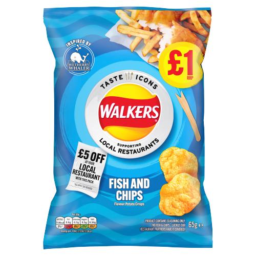 WALKERS TASTE ICONS FISH & CHIPS - 65G