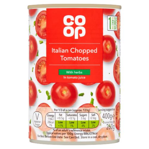 CO OP CHOPPED TOMATOES WITH HERBS - 400G