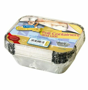 KINGFISHER FOIL CONTAINER WITH LID - 4 PACK