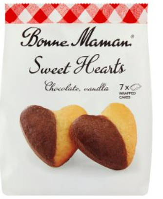 BONNE MAMAN CHOC MARBLE HEART CAKES - 175G