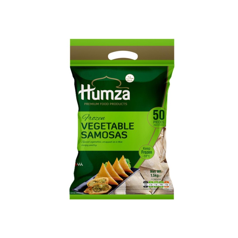 HUMZA FROZEN SPICED VEGETABLE SAMOSA (50 PIECES) - 1.5KG