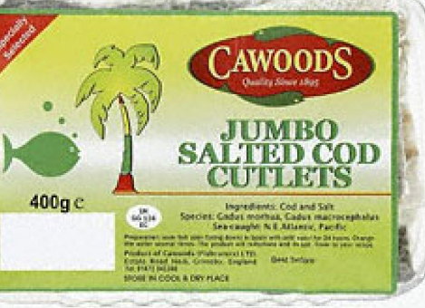 CAWOODS JUMBO SALTED COD CUTLETS - 400G
