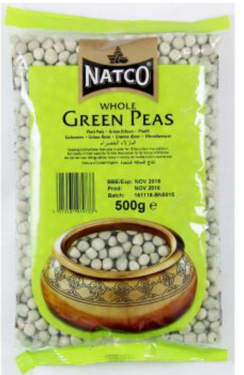 NATCO WHOLE GREEN PEAS - 500G