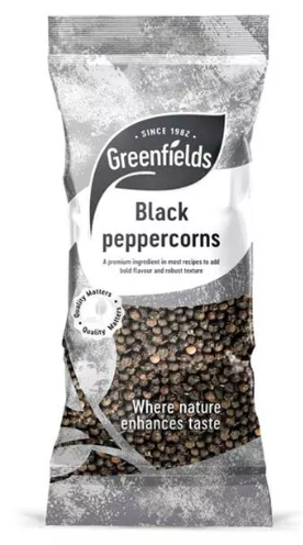 GREENFIELDS BLACK PEPPERCORNS - 75G