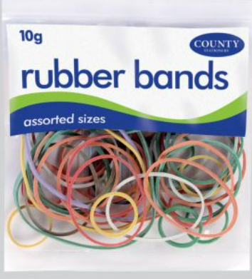 COUNTY RUBBER BANDS ASSORTED