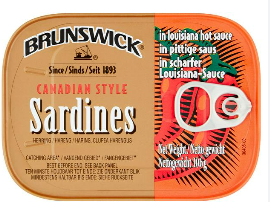 BRUNSWICK SARDINES IN LOUISIANA HOT SAUCE - 106G