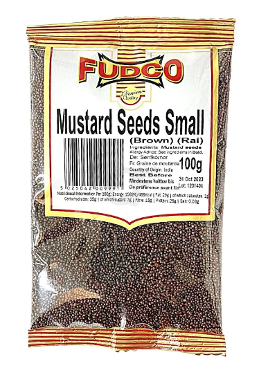 FUDCO SMALL MUSTARD SEEDS (BROWN RAI) - 100G