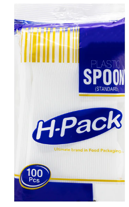 H-PACK PLASTIC SPOON STANDARD - 100PCS